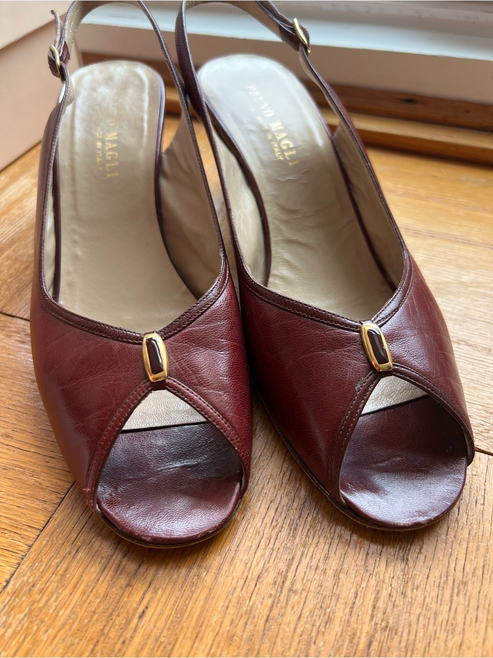 Vintage Bruno Magli Leather Slingback Heels